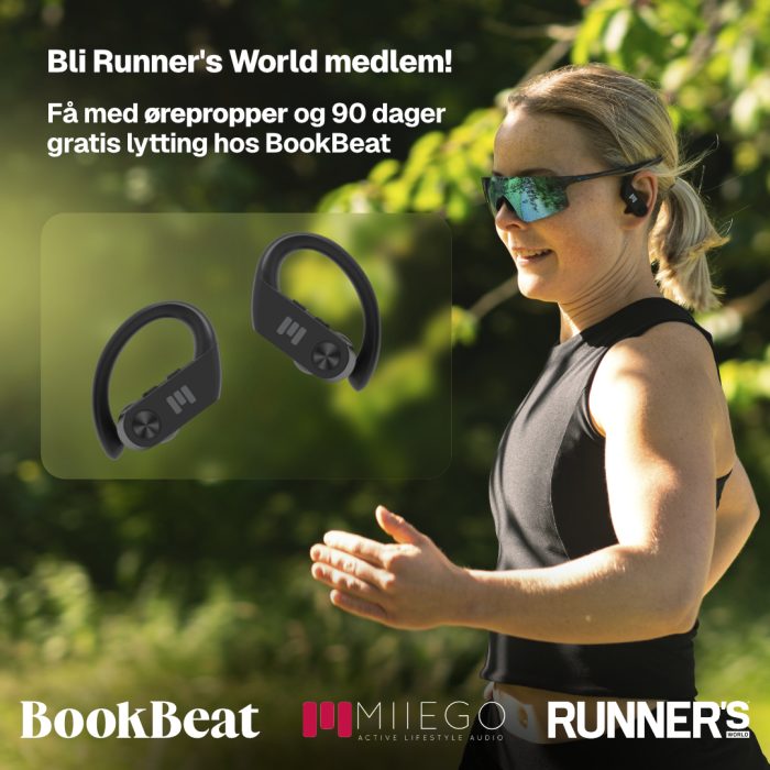 Miiego Miibuds-active-go, 90 dager gratis BookBeat og Runner's World medlemskap